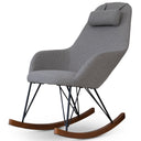 CRISTA GREY VELVET ROCKING CHAIR