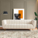 LORENA 86" BEIGE GENUINE ITALIAN LEATHER SOFA