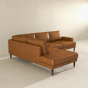 CARLA 109" TAN GENUINE LEATHER LEFT-FACING SECTIONAL SOFA