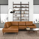 CARLA 109" TAN GENUINE LEATHER LEFT-FACING SECTIONAL SOFA