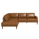 CARLA 109" TAN GENUINE LEATHER LEFT-FACING SECTIONAL SOFA