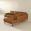 CARLA 109" TAN GENUINE LEATHER RIGHT-FACING SECTIONAL SOFA