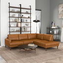 CARLA 109" TAN GENUINE LEATHER RIGHT-FACING SECTIONAL SOFA