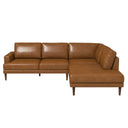 CARLA 109" TAN GENUINE LEATHER RIGHT-FACING SECTIONAL SOFA