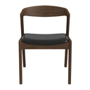 DAKOTA  SOLID WOOD BLACK LEATHER DINING CHAIR (SET OF 2)