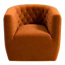 DORA BURNT-ORANGE VELVET SWIVEL CHAIR