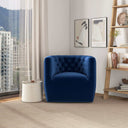 DORA DARK-BLUE VELVET SWIVEL CHAIR