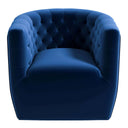 DORA DARK-BLUE VELVET SWIVEL CHAIR