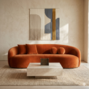 ENZO 89" JAPANDI BURNT-ORANGE BOUCLE SOFA
