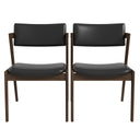 EDWIN MID CENTURY MODERN BLACK VEGAN LEATHER DINING CHAIR (SET OF 2)