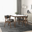 EDWIN MID CENTURY MODERN BLACK VEGAN LEATHER DINING CHAIR (SET OF 2)