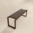 CIA 55" DARK-BROWN GENUINE LEATHER BENCH