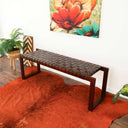 CIA 55" DARK-BROWN GENUINE LEATHER BENCH