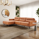 ERIKA 109" COGNAC PU LEATHER LEFT-FACING SECTIONAL SOFA