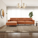 ERIKA 109" COGNAC PU LEATHER LEFT-FACING SECTIONAL SOFA