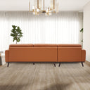 ERIKA 109" COGNAC PU LEATHER LEFT-FACING SECTIONAL SOFA