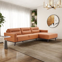 ERIKA 109" COGNAC PU LEATHER RIGHT-FACING SECTIONAL SOFA
