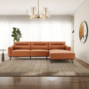 ERIKA 109" COGNAC PU LEATHER RIGHT-FACING SECTIONAL SOFA