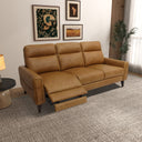 ELTON 79" INCLINER WAXY TAN LEATHER LEFT-FACING SOFA