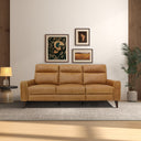 ELTON 79" INCLINER WAXY TAN LEATHER LEFT-FACING SOFA