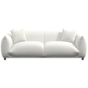 Ivory boucle sofa on a white background