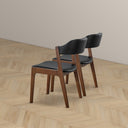 ENZO BLACK LEATHER DINING CHAIR (SET OF 2)