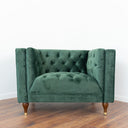 ELIA DARK-GREEN VELVET ACCENT CHAIR