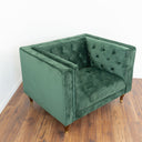 ELIA DARK-GREEN VELVET ACCENT CHAIR