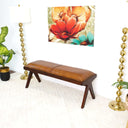CICI 47" TAN GENUINE LEATHER BENCH