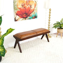 CICI 47" TAN GENUINE LEATHER BENCH