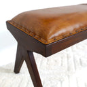 CICI 47" TAN GENUINE LEATHER BENCH