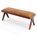 CICI 47" TAN GENUINE LEATHER BENCH