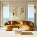 ENZO 89" JAPANDI GOLD BOUCLE SOFA