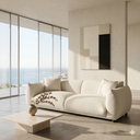 ELENA 89" MCM CREAM BOUCLE SOFA