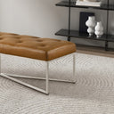 HIA 60" TAN GENUINE LEATHER BENCH