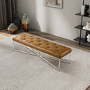 HIA 60" TAN GENUINE LEATHER BENCH