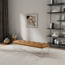 HIA 60" TAN GENUINE LEATHER BENCH