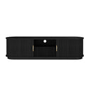 Black entertainment console on a white background