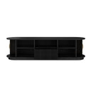 black entertainment console on a white background