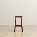 JAMES 24.5" MID-CENTURY MODERN GENUINE TAN LEATHER BAR STOOL