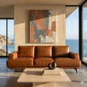 KAIA 98" TAN GENUINE LEATHER SOFA