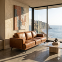 KAIA 98" TAN GENUINE LEATHER SOFA