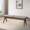 KARA 51" GREY FABRIC BENCH