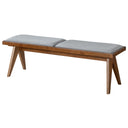 KARA 51" GREY FABRIC BENCH