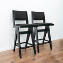 KEIRA BLACK PU BAR STOOL (SET OF 2)