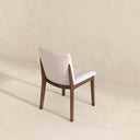 LAURA  BEIGE LINEN SOLID WOOD DINING CHAIR (SET OF 2)