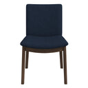 LAURA  BLUE LINEN SOLID WOOD DINING CHAIR (SET OF 2)