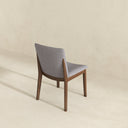 LAURA  LIGHT GREY LINEN SOLID WOOD DINING CHAIR (SET OF 2)