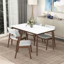 LINDSEY SOLID WOOD WHITE TOP DINING TABLE