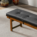 LISA 59" BLACK PU LEATHER BENCH